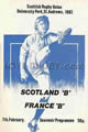 Scotland B France B 1987 memorabilia